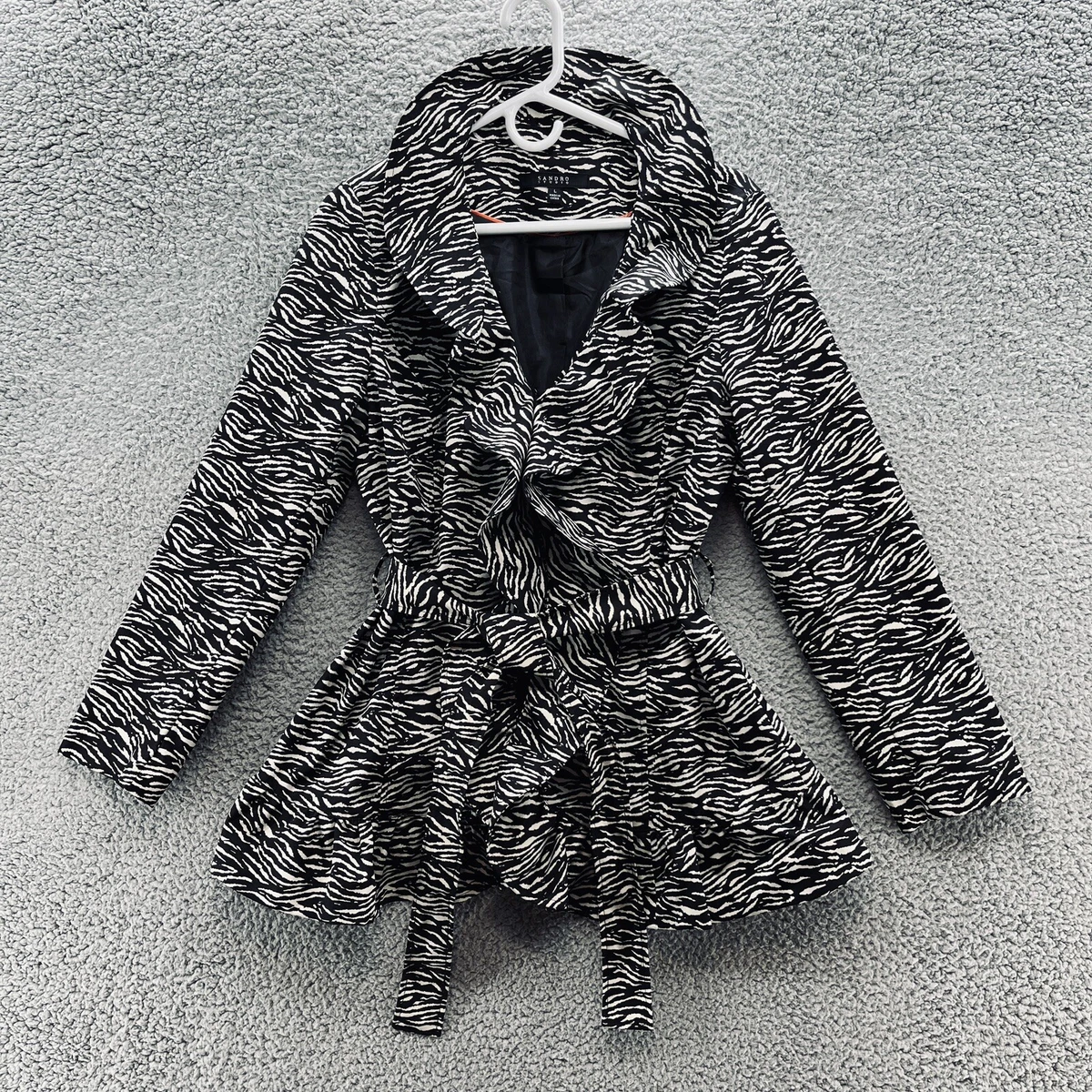 Sandro leopard print coat cheap