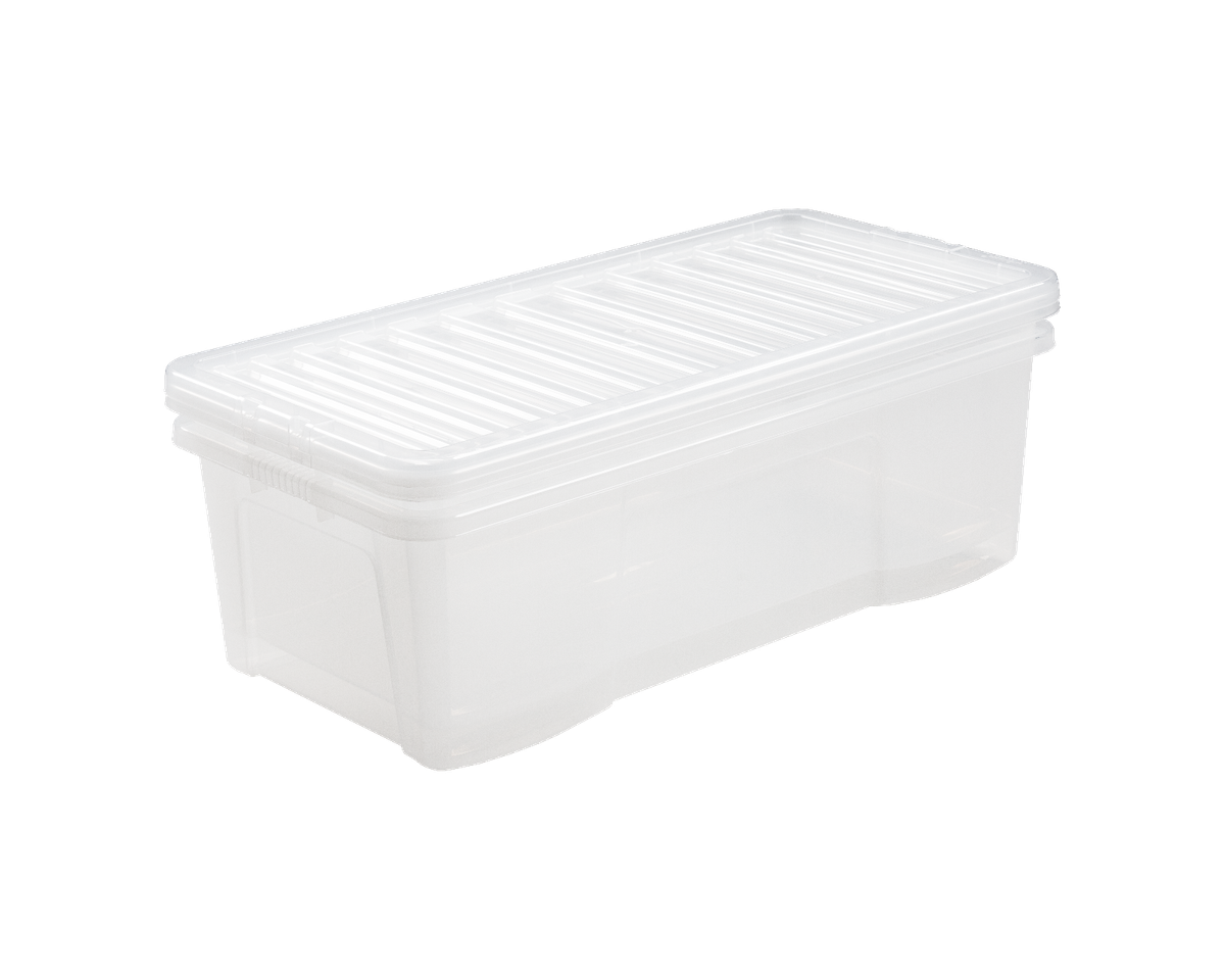 62 Litres Storage Box with Lid Clear Plastic Extra Large 62 Litres Storage Box with Lid Clear Plastic Extra Large