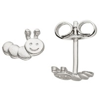 "Jobo\"Kinder Ohrstecker Raupe 925 Sterling Silber Mattiert Ohrringe Kinderohrring"
