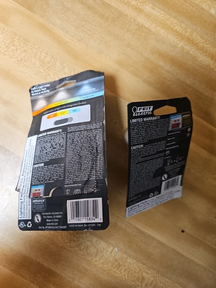 Feit 60-Watt Dimmable GU24 Color Changing LED Light Bulb And 40 Watt LED 2700k - Image 2 of 2