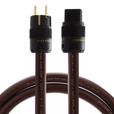 HIFI Audio-Netzkabel mit OFC Vergoldet EU Schuko Stecker Audiophil AC Stromkabel