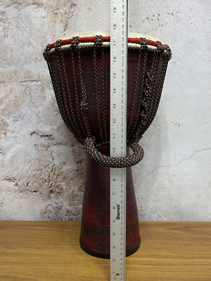 Freedom Drums Large Lava Flow Fiberglass Red with Handle Djembe