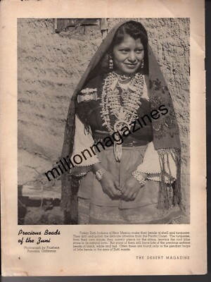 1944 Desert Original print only - Zuni and their turquoise - Very Rare
