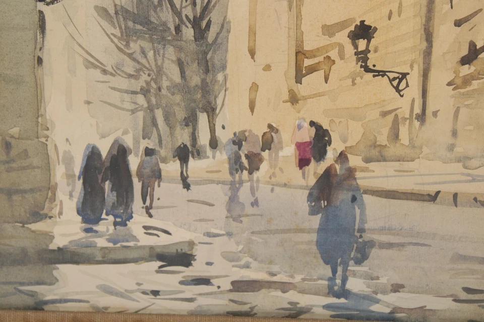 Antigua acuarela casco antiguo España de Ricardo Sacristán Arrieta Foto 4 de 4