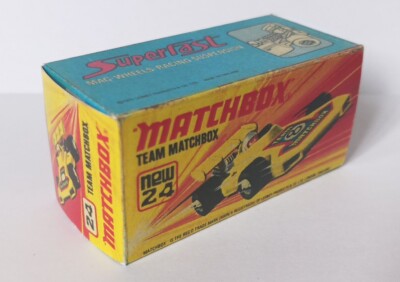 Matchbox Superfast #24b 1:154 Team MB Rennwagen gelb ''8'' Repro Box Typ-J
