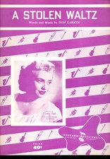 SUNNY GALE Sheet Music "A Stolen Waltz" 1953
