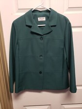 Vtg Alfred Dunner Women Pant Suite Size 10 Green Long Sleeve Jacket and Pants