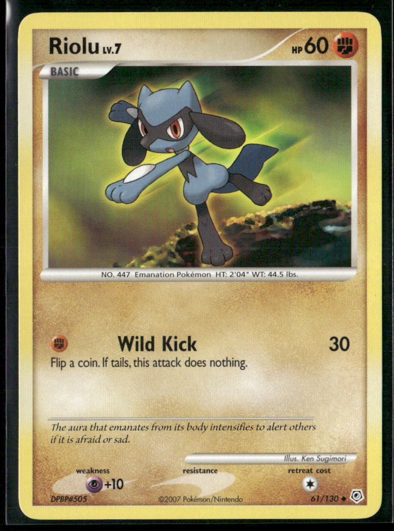 Pokémon Diamond and Pearl #61/130 Riolu Uncommon, Lightly played