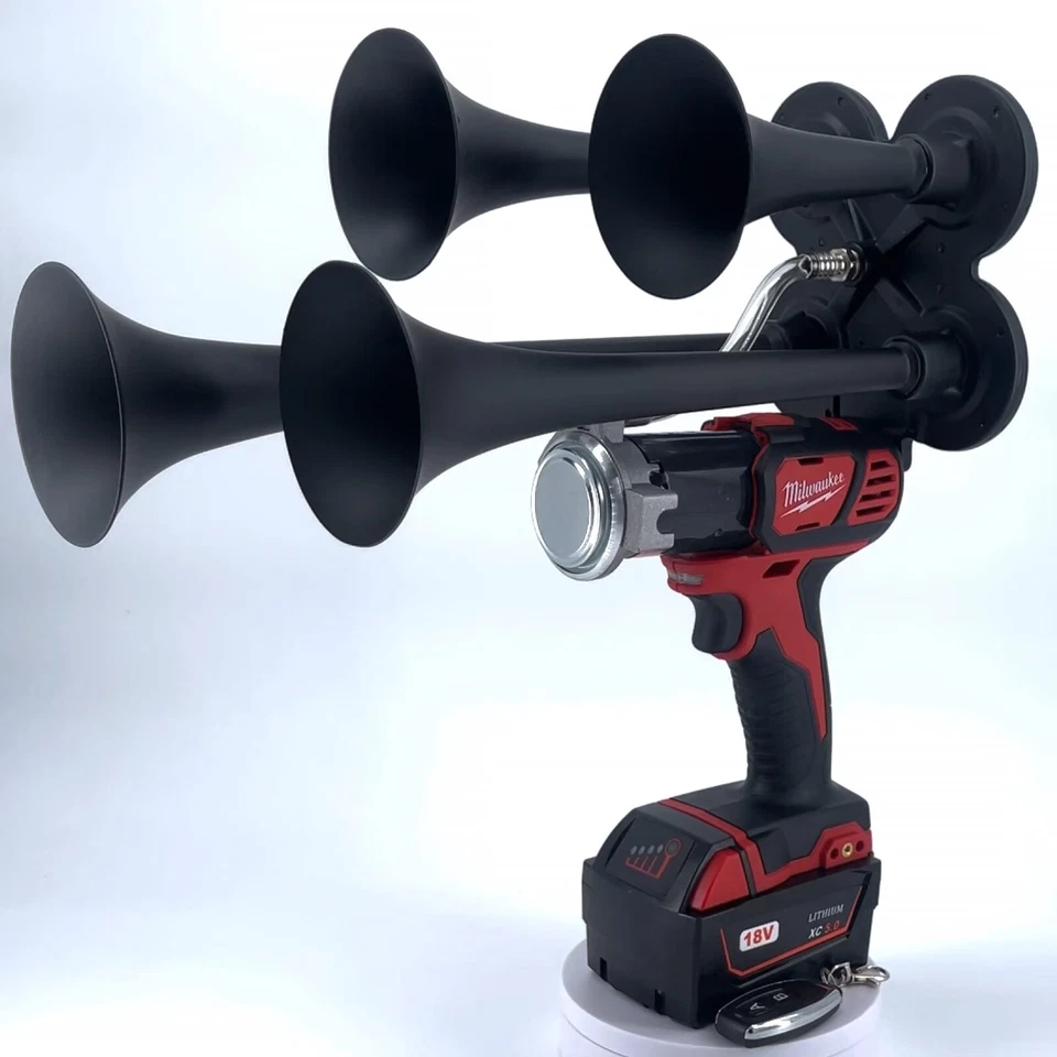 Bocina de taladro de tren Milwaukee M18 + control remoto + batería + cargador Foto 2 de 4