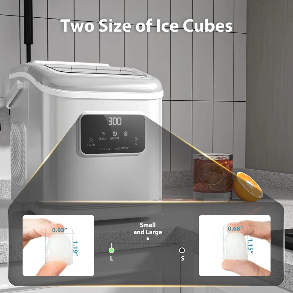 26lbs/24H Portable Compact Small Bullet Ice Maker,Digital Screen, 9 Cubes/6 Mins - Image 3 of 4