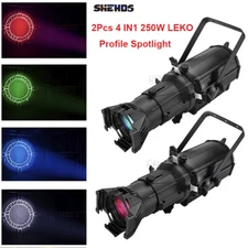 SHEHDS 2Pcs 250W 4IN1 RGBW LEKO Profile Spotlight COB Lights For Event lighting