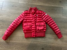 New without tag women Moncler cropped down light weight Longue Saison red coat S