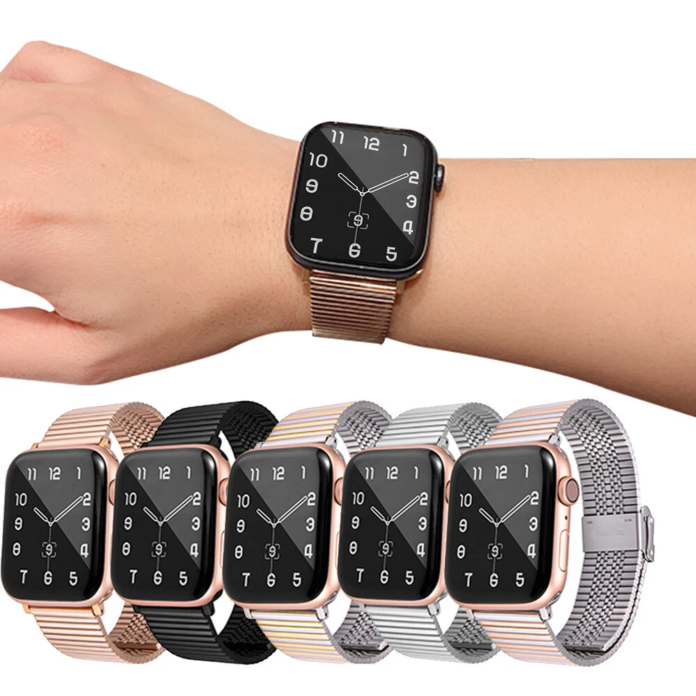 Luxury Watch Band For Apple Watch 7 41mm 45mm Women Man Stainless Steel  Bracelet For iWatch SE 6 5 4 3 2 1 44 40 42 38MM Strap