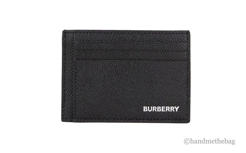 Grainy Leather TB Money Clip Card Case in Black - Men | Burberry® Official