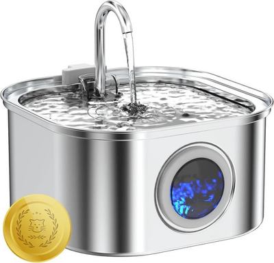 #ad Stainless Steel Cat Water Fountain 3.2L Pet Drinking Fountain Dispenser for Cats $23.99