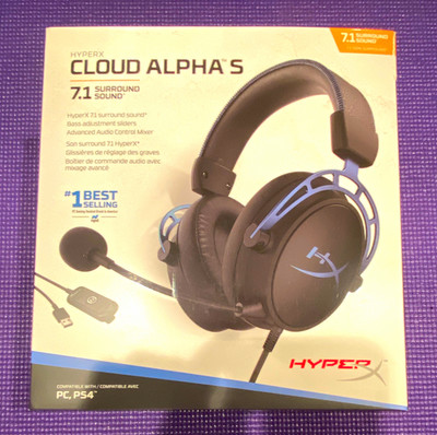 HyperX Cloud Alpha S Black/Blue 7.1 Surround Headset Detachable Boom Mic