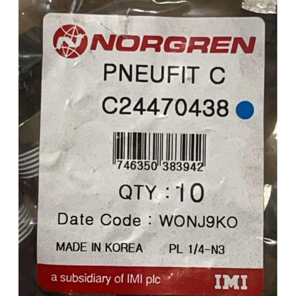NORGREN PNEUFIT C C24470438 Elbow Fitting PL 1/4-N3 Quick Connect Bag of 10 - Image 2 of 4