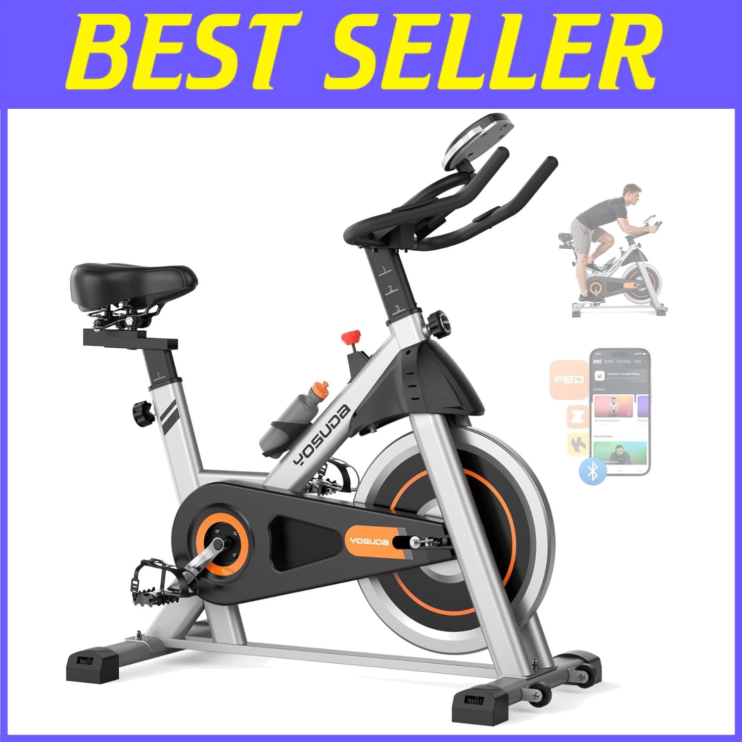 Bicicleta de ciclismo de interior magnética, bajo ruido, soporte para tableta