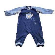 Carters Blue Bear On The Go Slweatshirt Romper Jumpsuit One Piece 9-12 m VTG Y2K