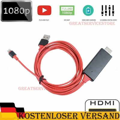 2M 8 Pin Blitz zu HDMI Kabel Adapter Video Full HD TV für iPhone IPad ITouch TOP