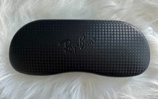 Ray-Ban Universal Medium Black Hard Sunglass Eyeglass Case Geometric Pattern NEW