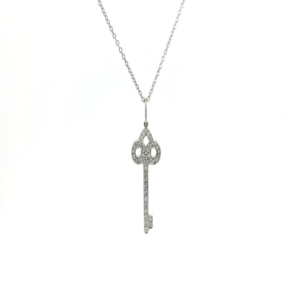 TIFFANY & CO FLEUR DE LIS SCHLÜSSEL IN PLATIN MIT DIAMANTEN