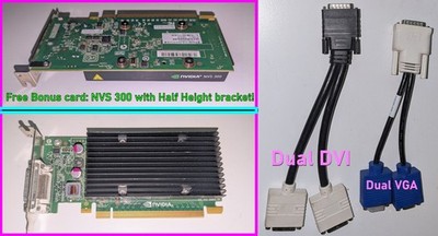 NVIDIA Quadro NVS 300 Video Graphics Card with TWO DMS-59 Cables!