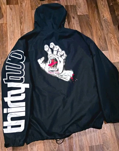 ThirtyTwo Black Hooded Jacket 2XL 10K Snowboarding Santa Cruz "Screaming Hand" - product listing photo