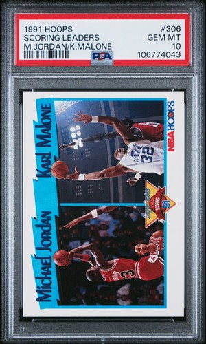 Michael Jordan / Karl Malone #306 1991 Hoops card