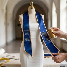 Custom Embroidered Graduation Stole, Class of 2026 Sash, Personalized