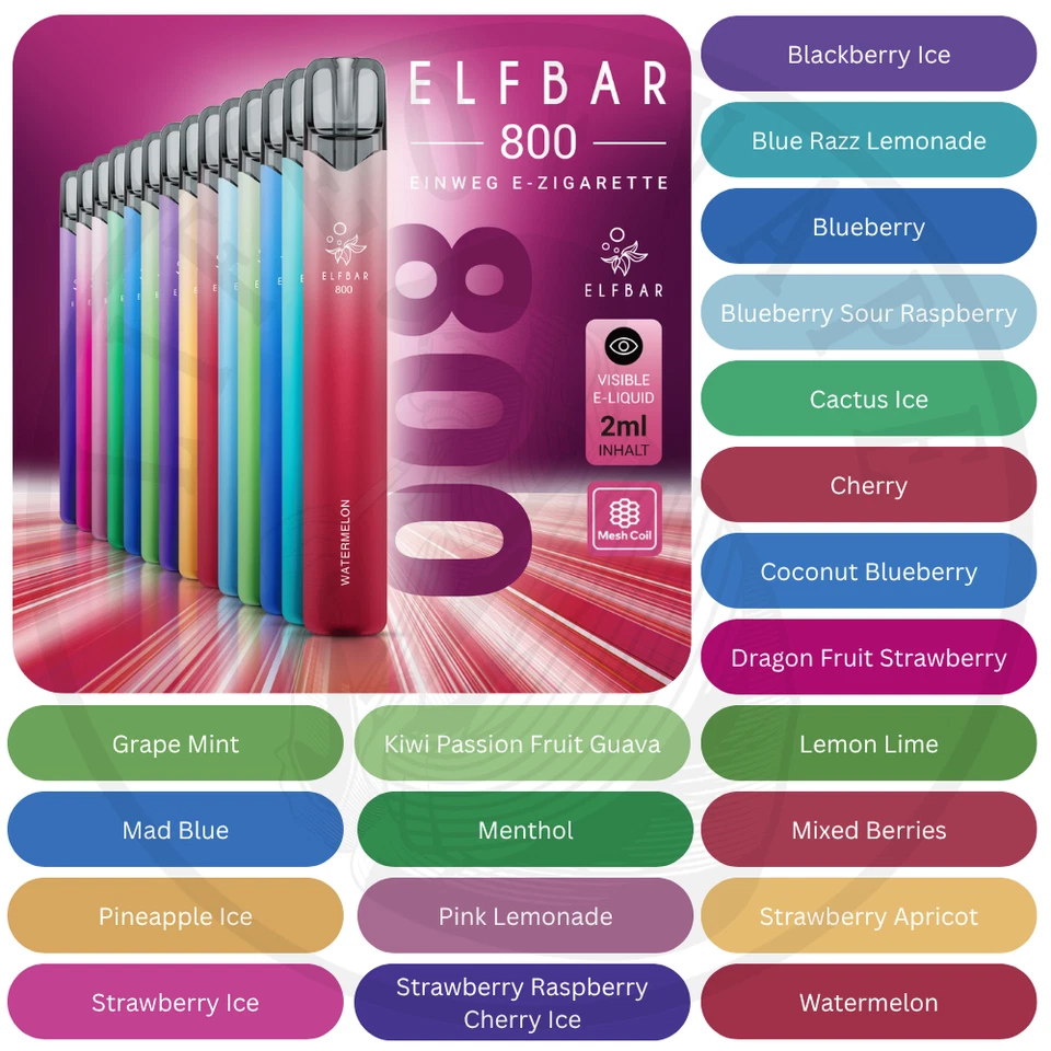 ELFBAR 800 E-Zigarette E-Shisha 800 Züge I Einweg Vape mit 20mg Nikotin E-Liquid - Bild 3 von 4