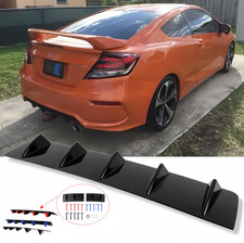 Rear Bumper Diffuser Lip 5-fins Spoiler Splitter For Honda Accord Civic Si Coupe