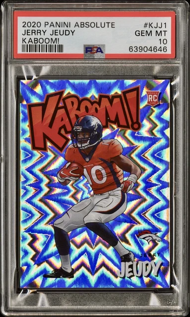 Rare Jerry Jeudy Rookie KABOOM! SSP PSA 10 GEM MINT 2020 Absolute RC POP 8