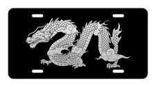 Chinese Dragon Diamond Laser Etch Engraved License Plate Front Metal Car Tag Chinese Dragon Diamond Laser Etch Engraved License Plate Front Metal Car Tag