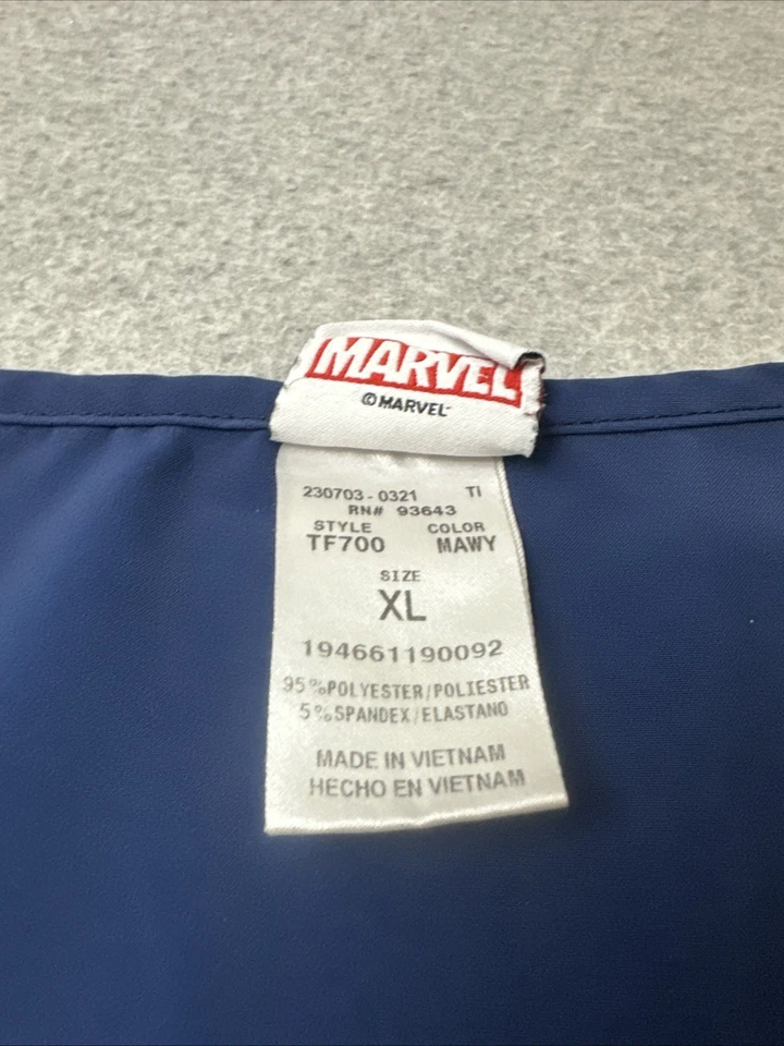 Y2K Marvel AOP Spider Man Scrub Top Unisex Size XL All Over Print City Skyline - Image 4 of 4