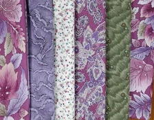 Fabric Lot 6 Yards Jinny Beyer Northcott Peter Pan Purple Green