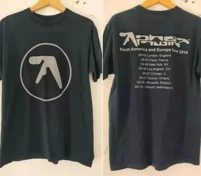 Aphex Twin Band 90s Tour 2014 2 Side Black Short Sleeve Unisex T shirt Reprint