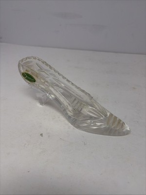 Godinger Full Lead Crystal Glass Slipper Hand Molded Germany High Heel Shoe