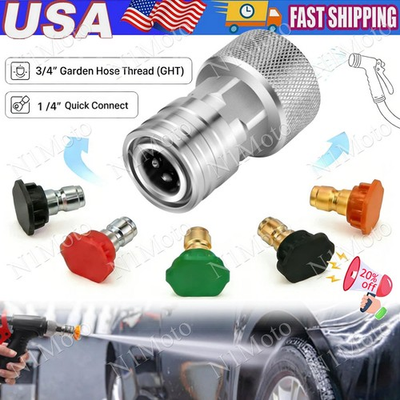 #ad #ad Garden Hose to Pressure Washer Adapter 3 4quot; GHT to 1 4quot; Quick Connect Stainl... $13.99