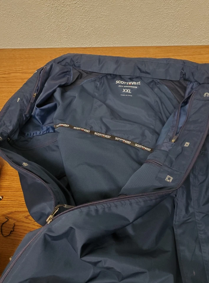 Mens Blue SCOTTeVEST Pack Windbreaker Jacket Size XXL - Image 4 of 4