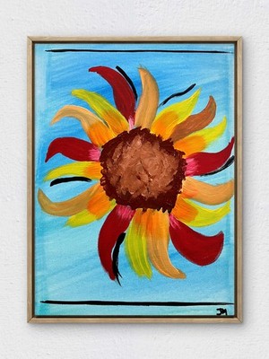 RiverRunArt Original Abstract 12x16 Acrylic Painting  Flowers Wall Art