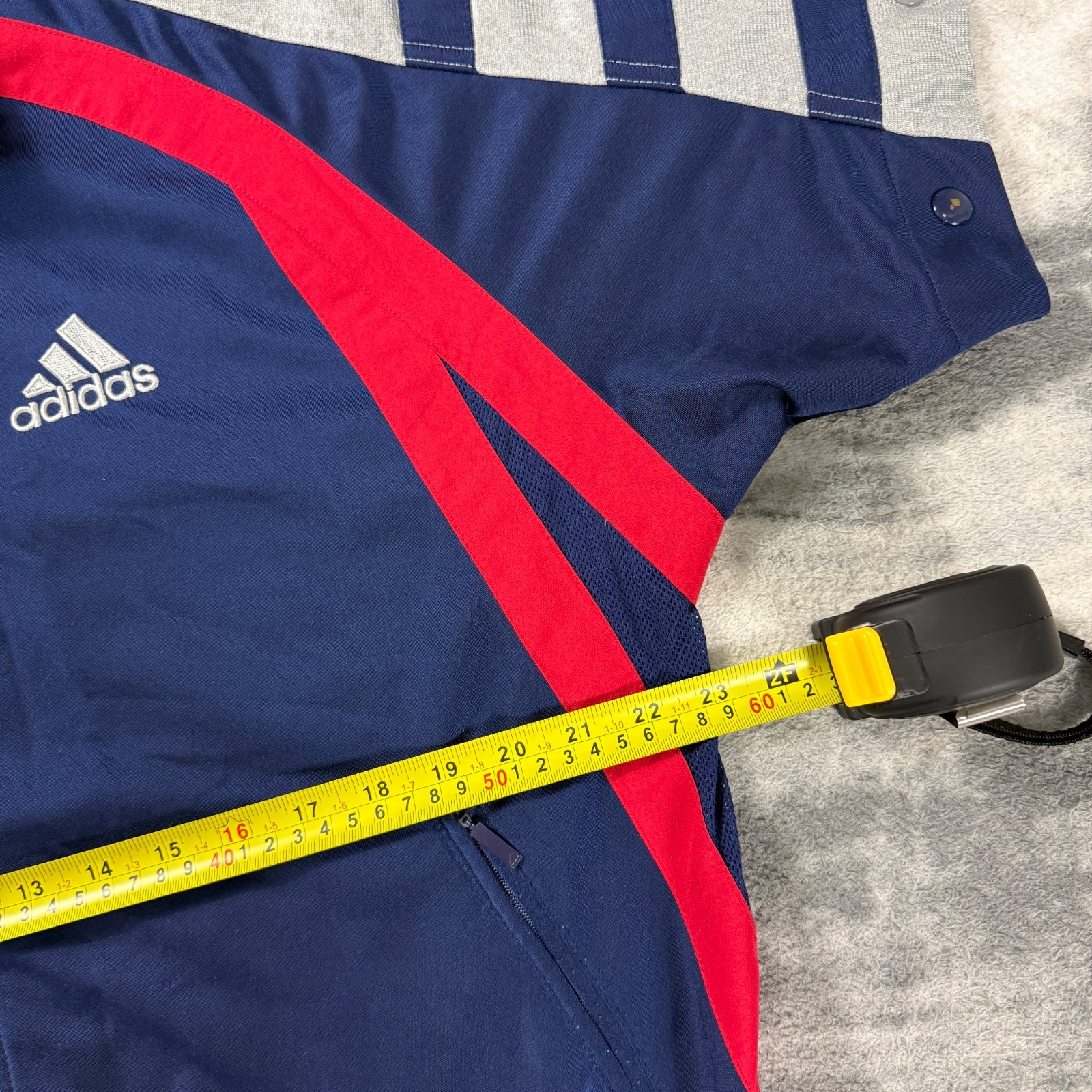 Vintage Adidas Originals 2000's Short Sleeve Navy Sz 40/42 Full Zip Track Jacket image 6