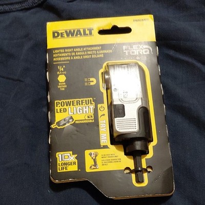 DEWALT FlexTorq Lighted Right Angle Drill Attachment 1/4 in Hex DWALRAFT
