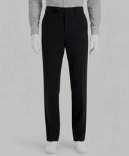 Nautica Men's Black Solid Modern Bi-Stretch Flat Front Gaff Pants Suit Size 32W