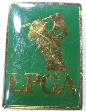 LPGA Golf Swing Pin Green Gold Ladies Professional Sports Badge