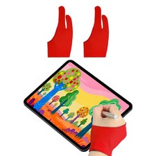 2pcs Artist Drawing Glove l Size Two Fingers Graphics Painting Glove Red