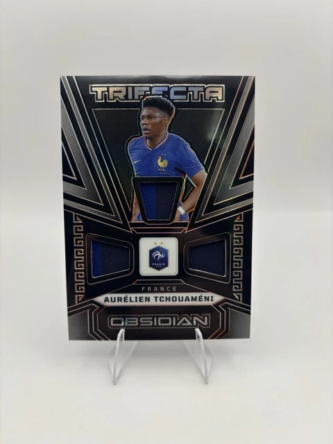 Aurelien Tchouameni /99 Trifecta Panini Obsidian Soccer 2023-24 France