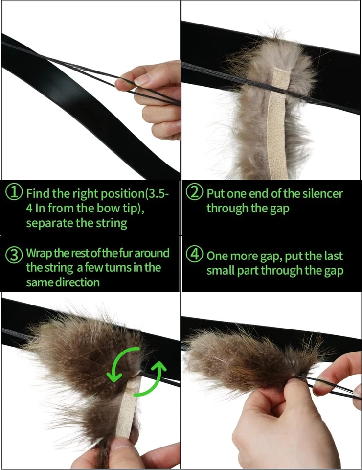 THREE ARCHERS 2Pcs String Silencer Traditional Archery Bowstring Dampeners Beave - Image 4 of 4