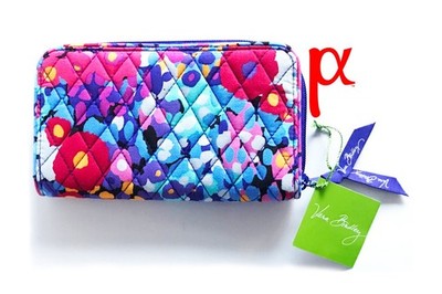 Vera Bradley Impressionista Quilted Continental Summer Spring Floral Zip Wallet