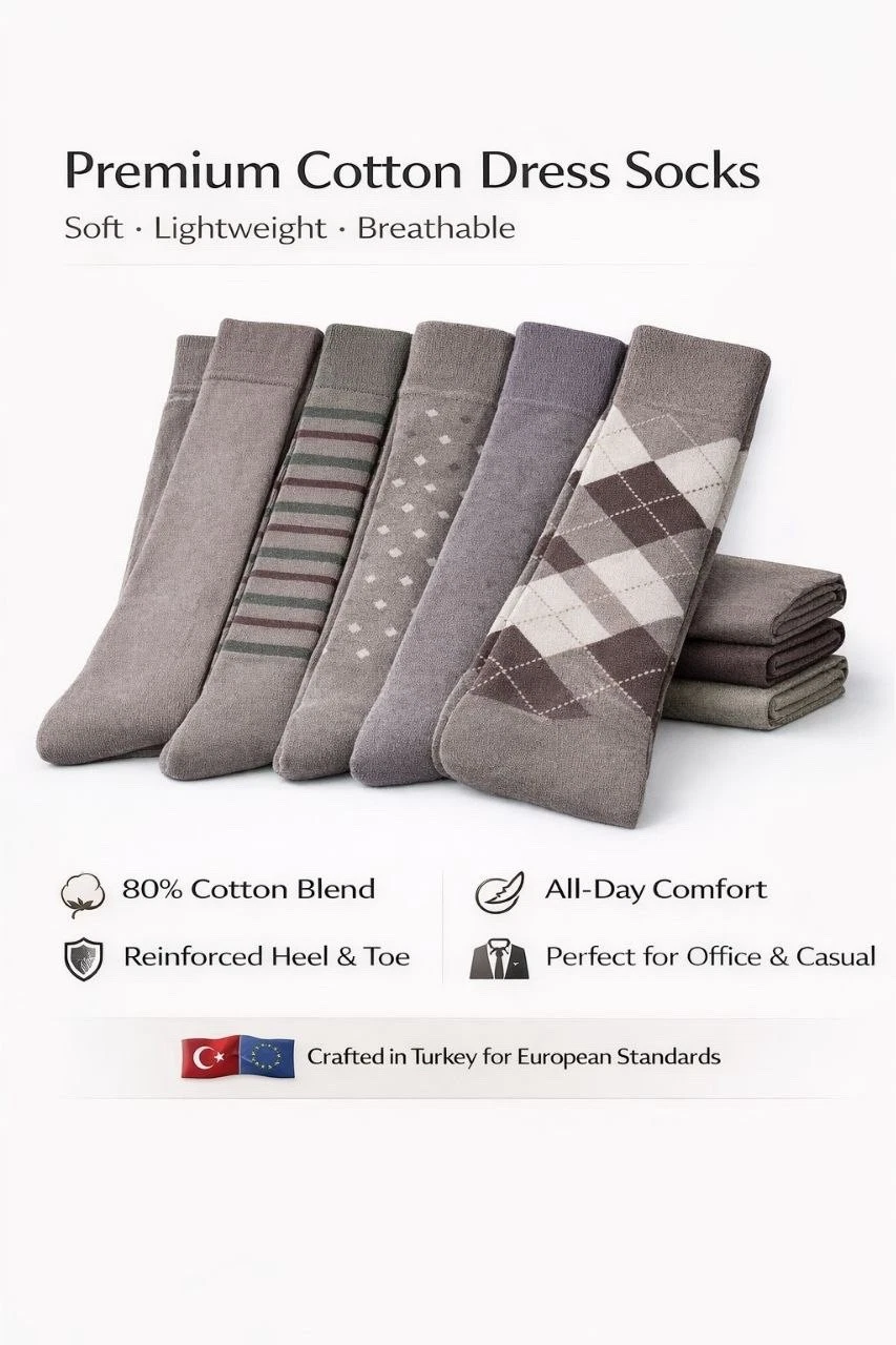 Men’s Cotton Socks 6 Pairs Breathable Soft Casual Dress EU 43-46
Opens in a new window or tab